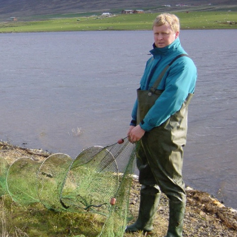 Álaveiðar í Áshildarholtsvatni Skagafirði