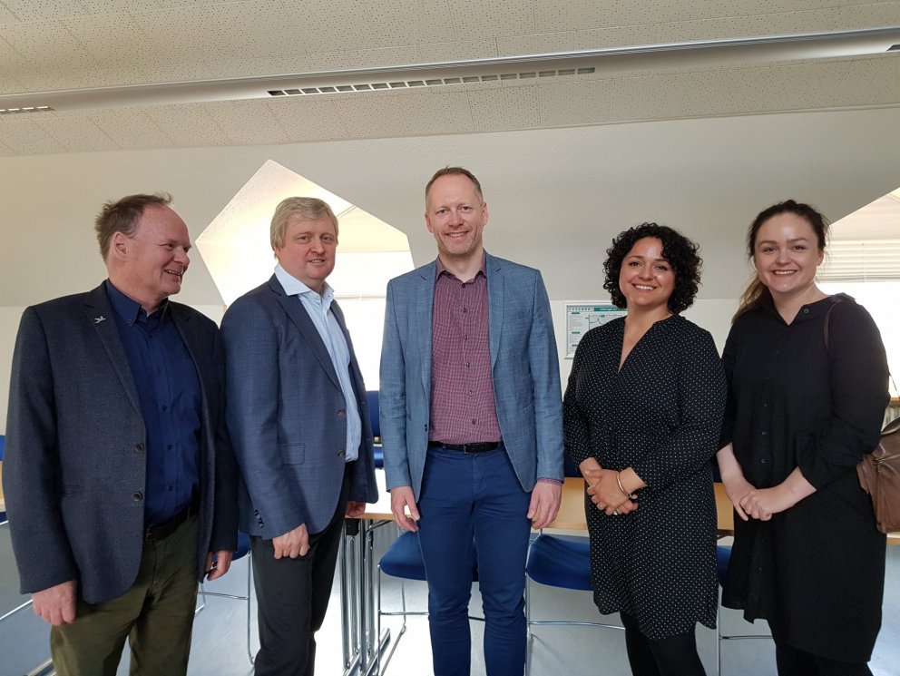 Frá vinstri: Einar Ó. Þorleifsson, Bjarni Jónsson, Guðmundur Ingi Guðbrandsson, Jessica Aquino, Sand…